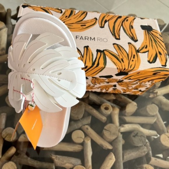 FARM Rio | Shoes | Farm Rio Monstera Leaf Slide Sandals | Poshmark